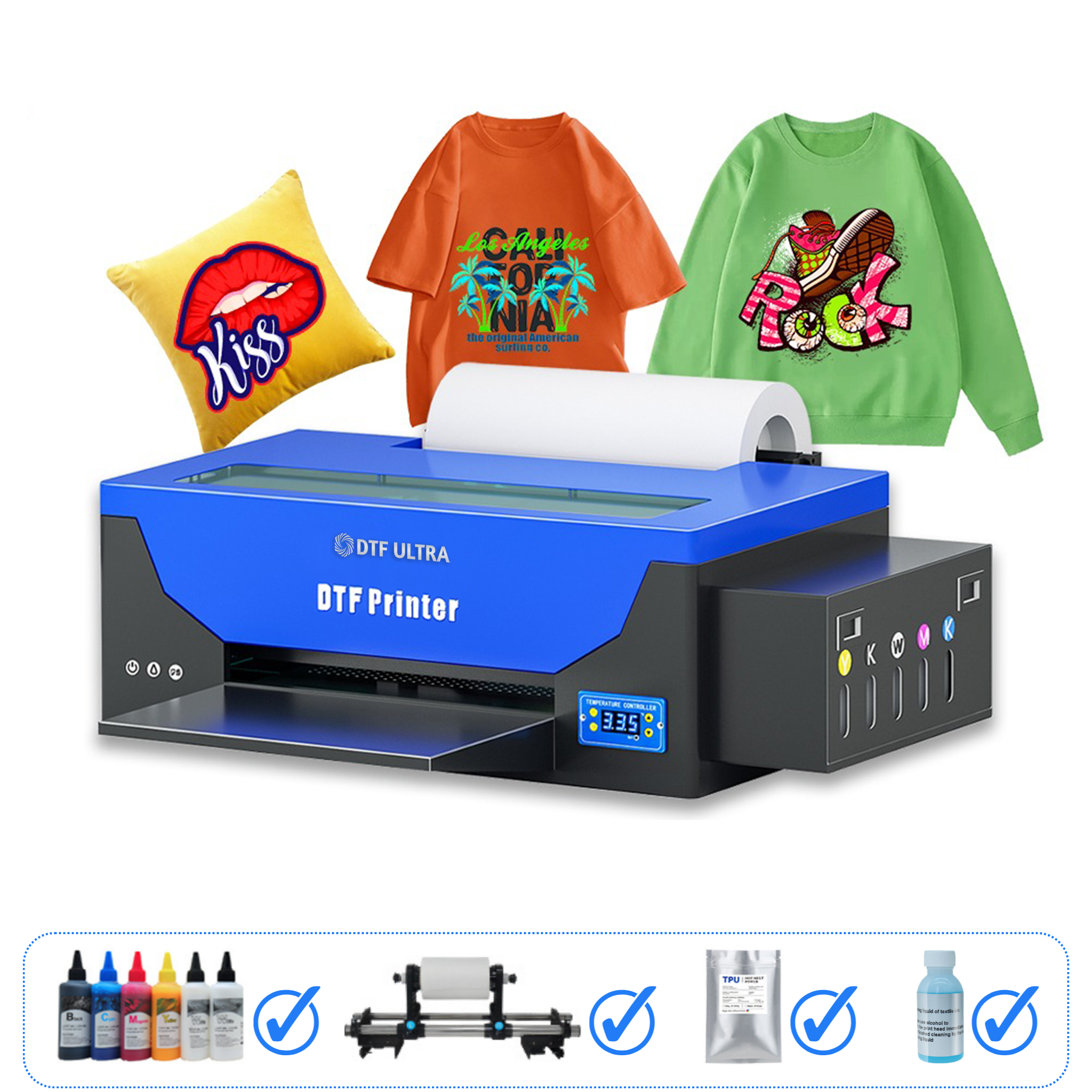 Procolored A3 DTF Printer Transfer Printing Machine with White Ink  Circulation and Semi-Automatic Cleaning System for DIY Print T-Shirt L1800  Direct to Film Printer (Printer+Oven) : : Office Products