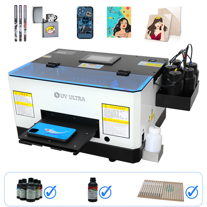 UV ULTRA A5 L800 UV Printer (Flatbed UV LED Printer) Bundle